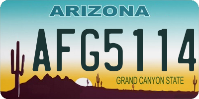 AZ license plate AFG5114