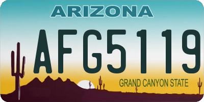 AZ license plate AFG5119
