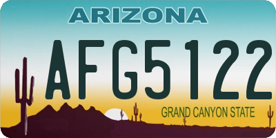 AZ license plate AFG5122