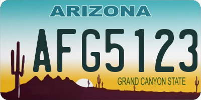 AZ license plate AFG5123