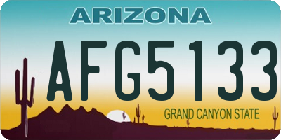 AZ license plate AFG5133