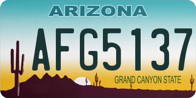 AZ license plate AFG5137