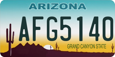 AZ license plate AFG5140