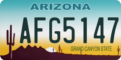 AZ license plate AFG5147