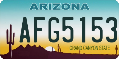 AZ license plate AFG5153