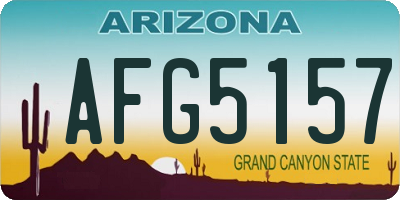 AZ license plate AFG5157