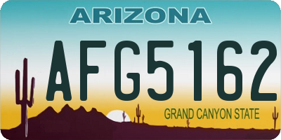 AZ license plate AFG5162