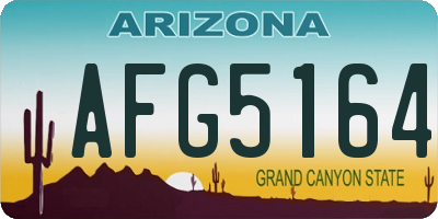 AZ license plate AFG5164