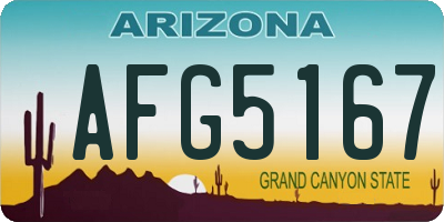 AZ license plate AFG5167