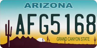 AZ license plate AFG5168