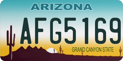 AZ license plate AFG5169