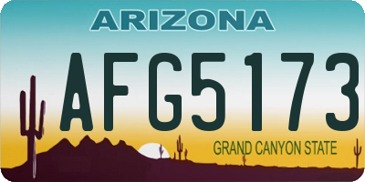 AZ license plate AFG5173