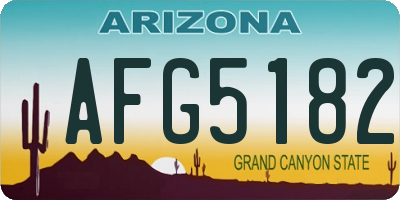 AZ license plate AFG5182