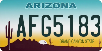 AZ license plate AFG5183