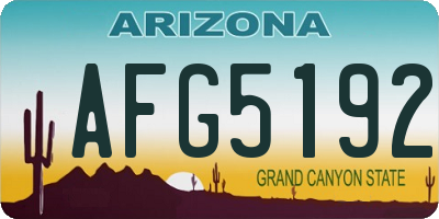 AZ license plate AFG5192