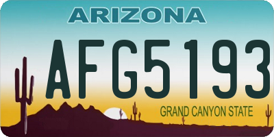 AZ license plate AFG5193