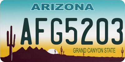 AZ license plate AFG5203