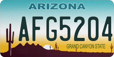 AZ license plate AFG5204