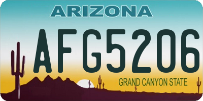 AZ license plate AFG5206