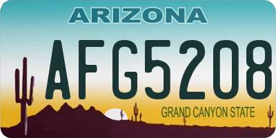 AZ license plate AFG5208