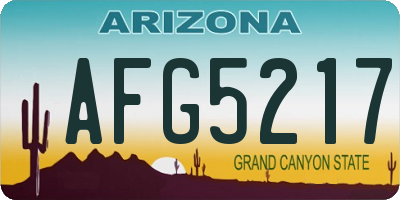 AZ license plate AFG5217