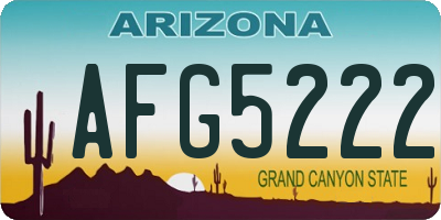 AZ license plate AFG5222