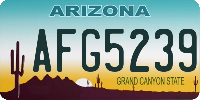 AZ license plate AFG5239