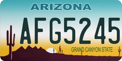 AZ license plate AFG5245