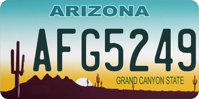 AZ license plate AFG5249