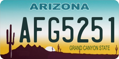 AZ license plate AFG5251