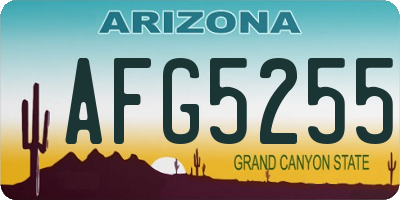 AZ license plate AFG5255