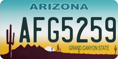 AZ license plate AFG5259