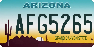 AZ license plate AFG5265