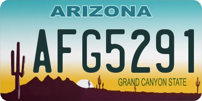 AZ license plate AFG5291