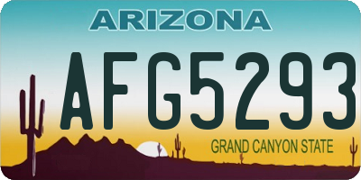 AZ license plate AFG5293
