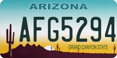 AZ license plate AFG5294