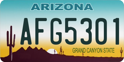 AZ license plate AFG5301