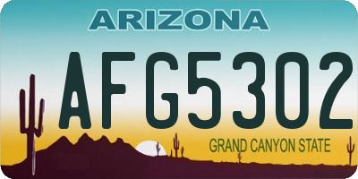 AZ license plate AFG5302