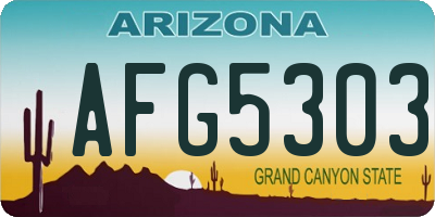 AZ license plate AFG5303
