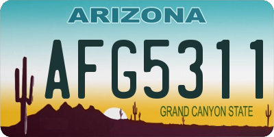 AZ license plate AFG5311