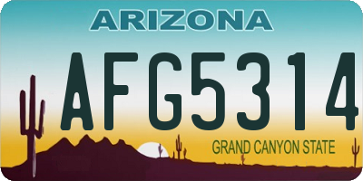 AZ license plate AFG5314