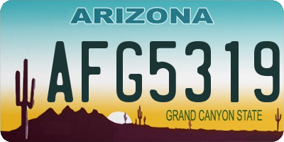 AZ license plate AFG5319