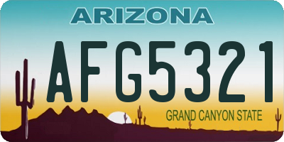 AZ license plate AFG5321