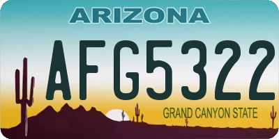 AZ license plate AFG5322