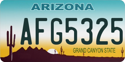 AZ license plate AFG5325
