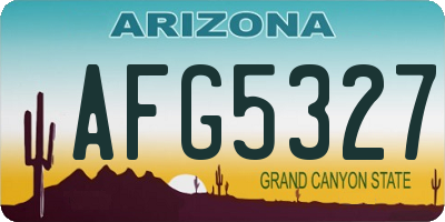 AZ license plate AFG5327