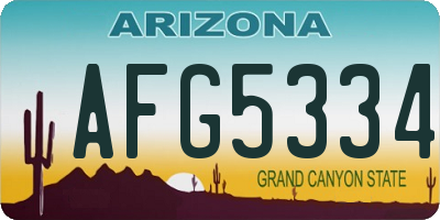 AZ license plate AFG5334