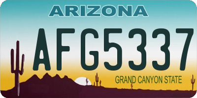 AZ license plate AFG5337