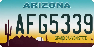AZ license plate AFG5339