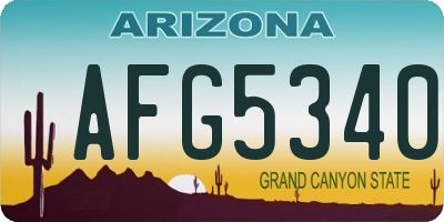 AZ license plate AFG5340